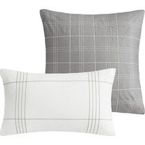 emily white gray california king bedding set   