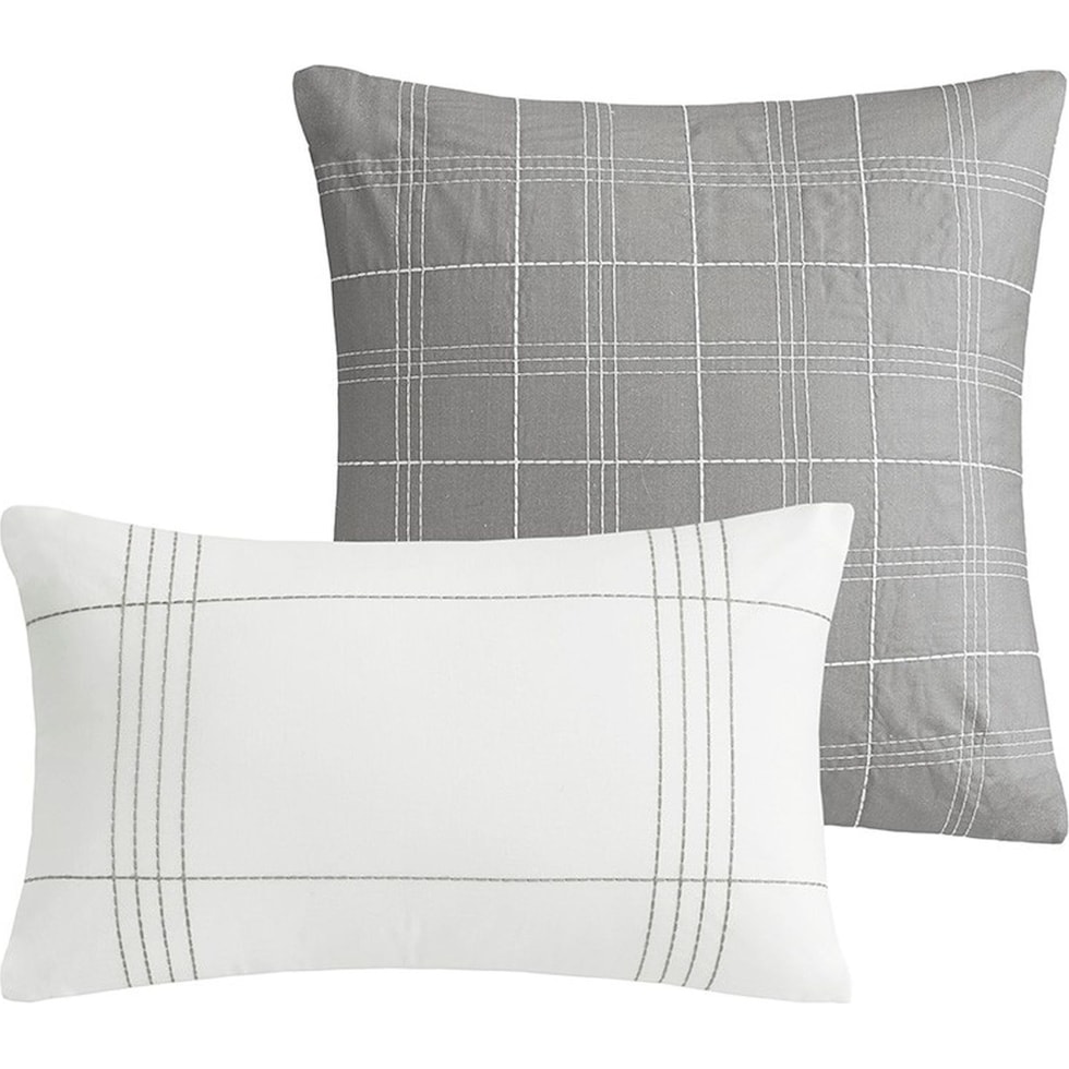 emily white gray full queen bedding set   