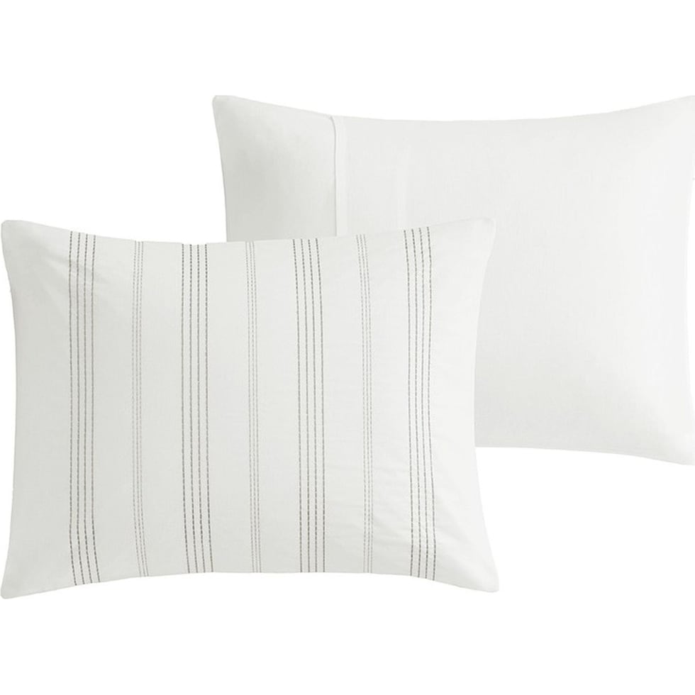 emily white gray full queen bedding set   