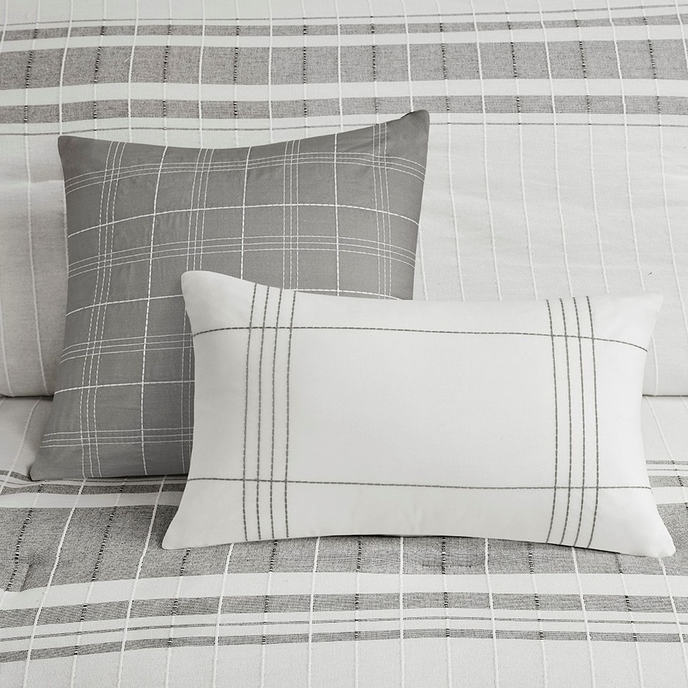 emily white gray full queen bedding set   