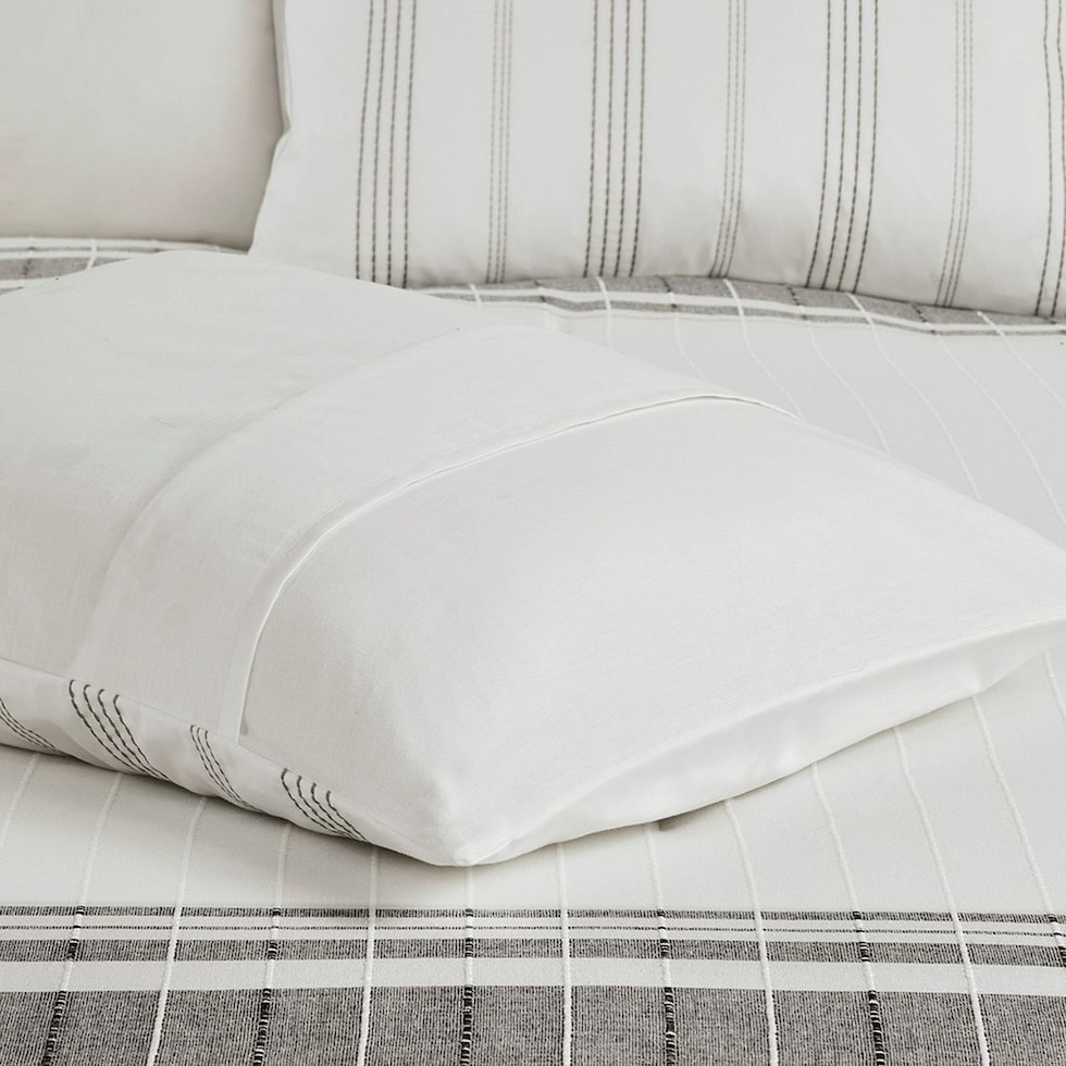 emily white gray full queen bedding set   