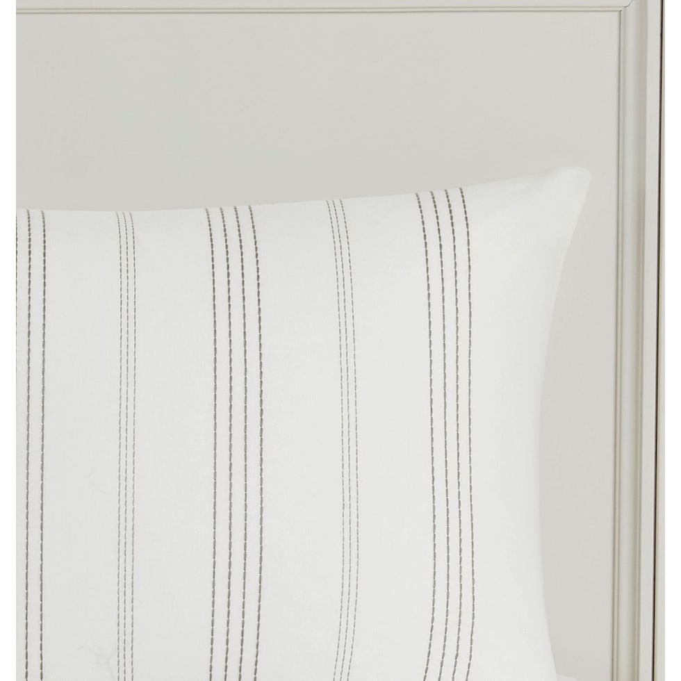 emily white gray full queen bedding set   