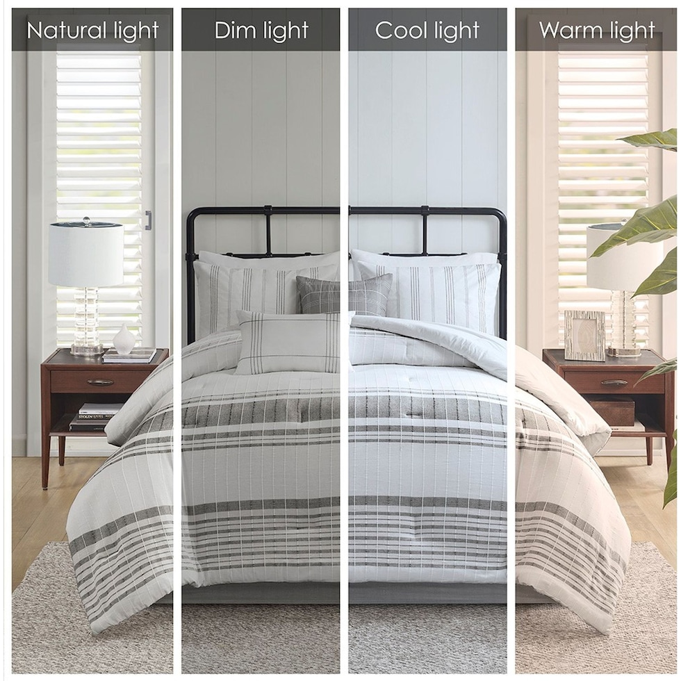 emily white gray full queen bedding set   