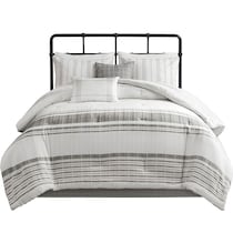 emily white gray queen bedding set   