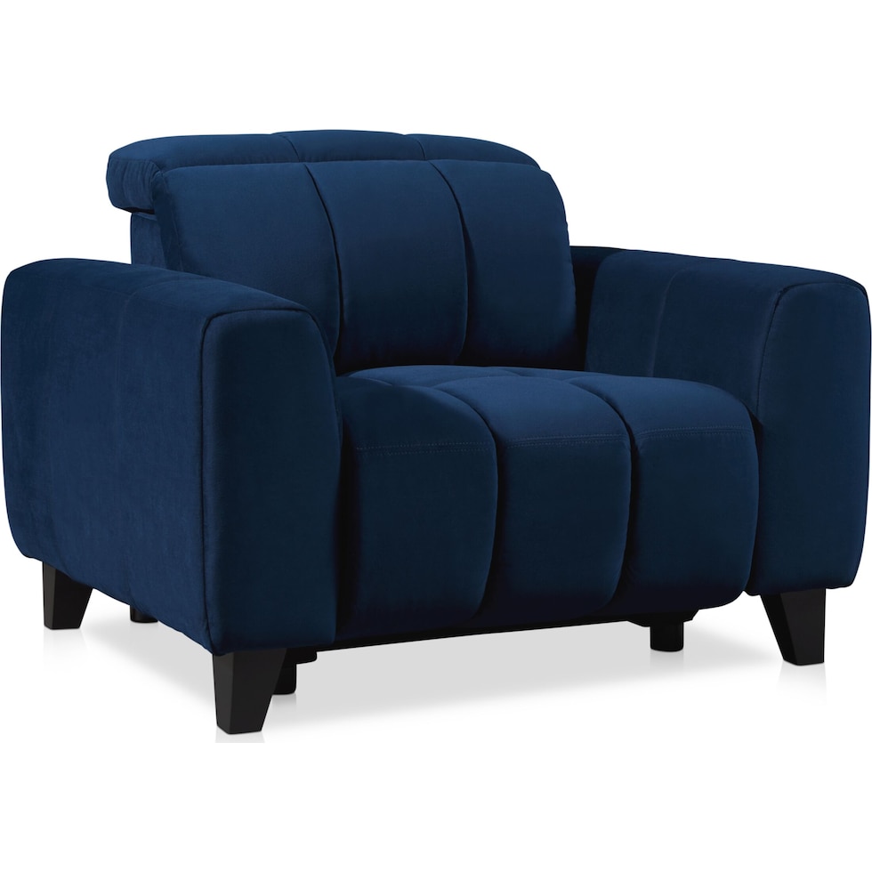 emmett blue power recliner   