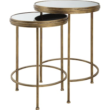 Dash Nesting Tables - Antique Brushed Gold