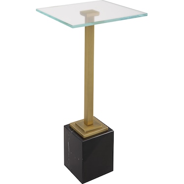 Dangelo Drink Table - Brass/Black Marble