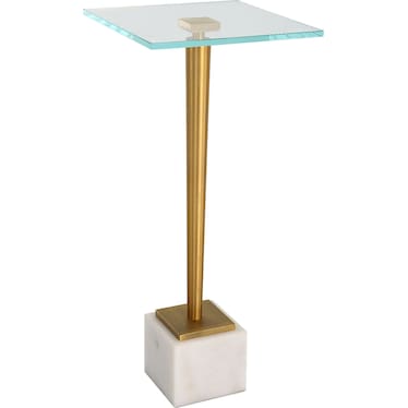 Noe Drink Table - Brass/White