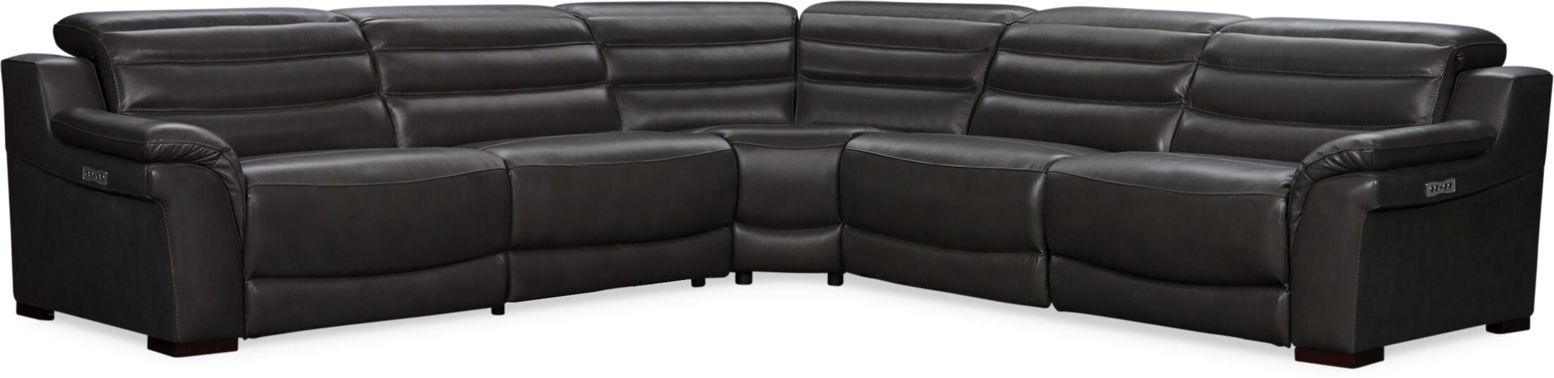 Enzo 5Piece DualPower Reclining Sectional Charcoal American