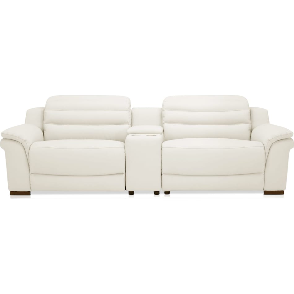enzo white  pc power reclining sofa   