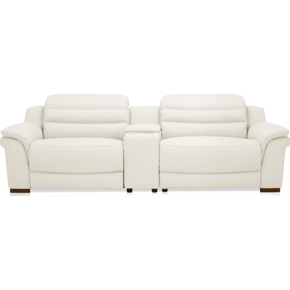 enzo white  pc power reclining sofa   