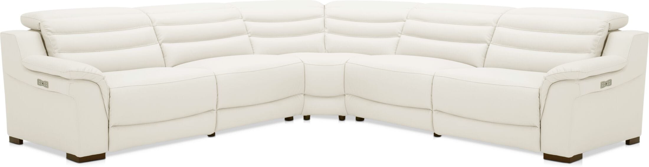 Enzo 5Piece DualPower Reclining Sectional White American
