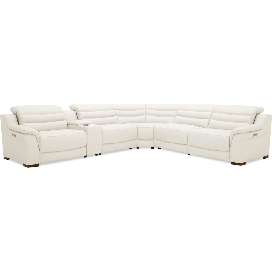 enzo white  pc power reclining sectional   