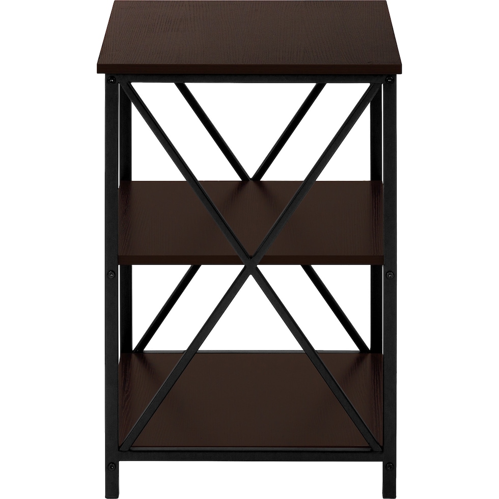 erma brown black end table   