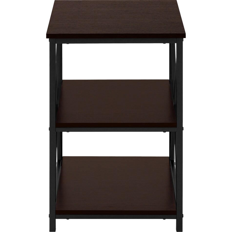 erma brown black end table   