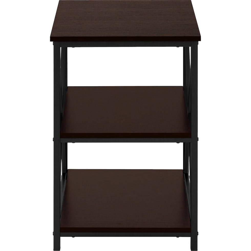 erma brown black end table   