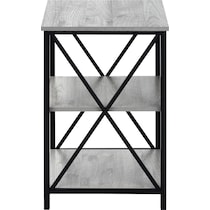 erma gray black end table   