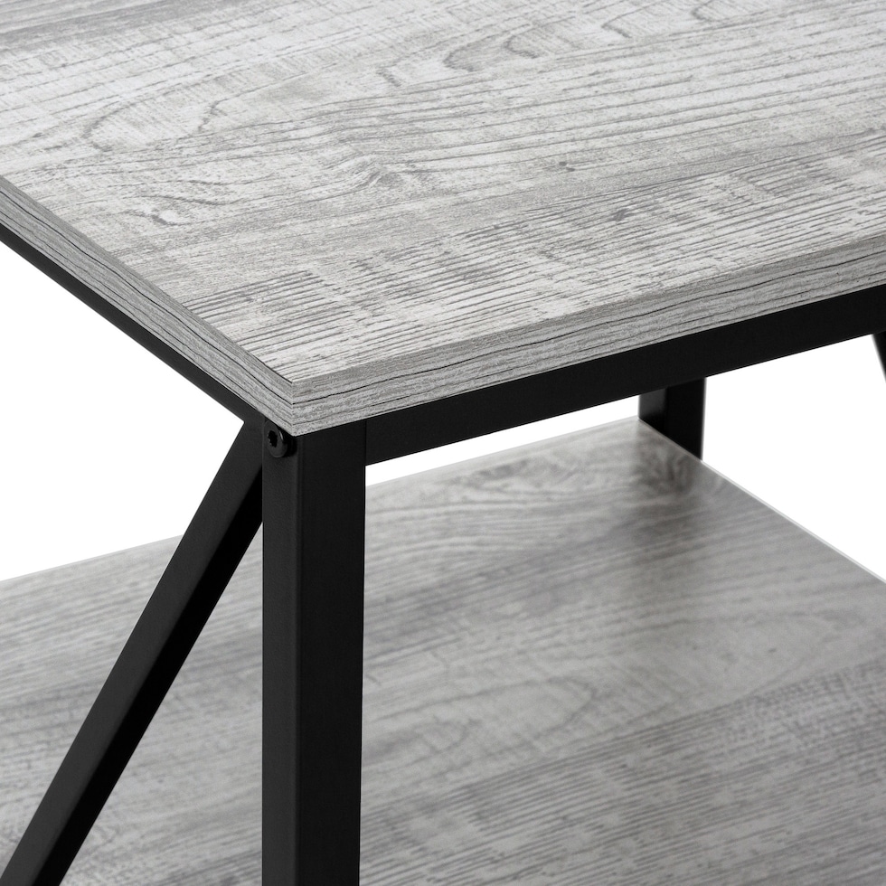 erma gray black end table   