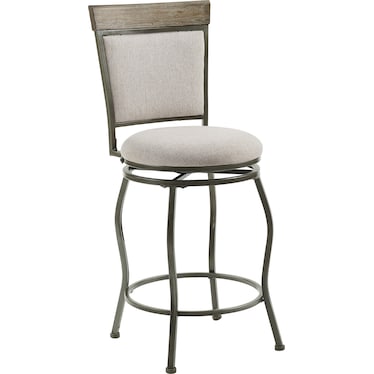 ERWEN PEWTER ADJUSTABLE LEG STOOL SET OF 3