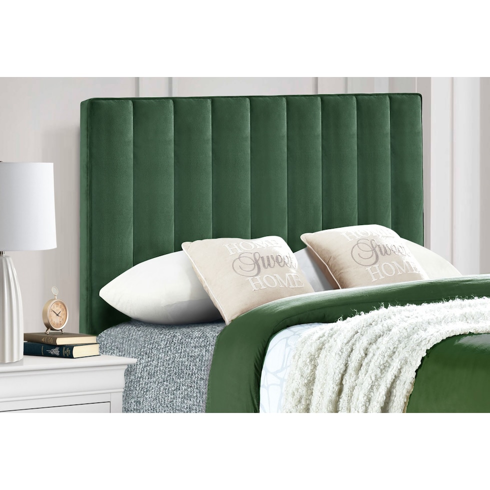 esme green full queen headboard   