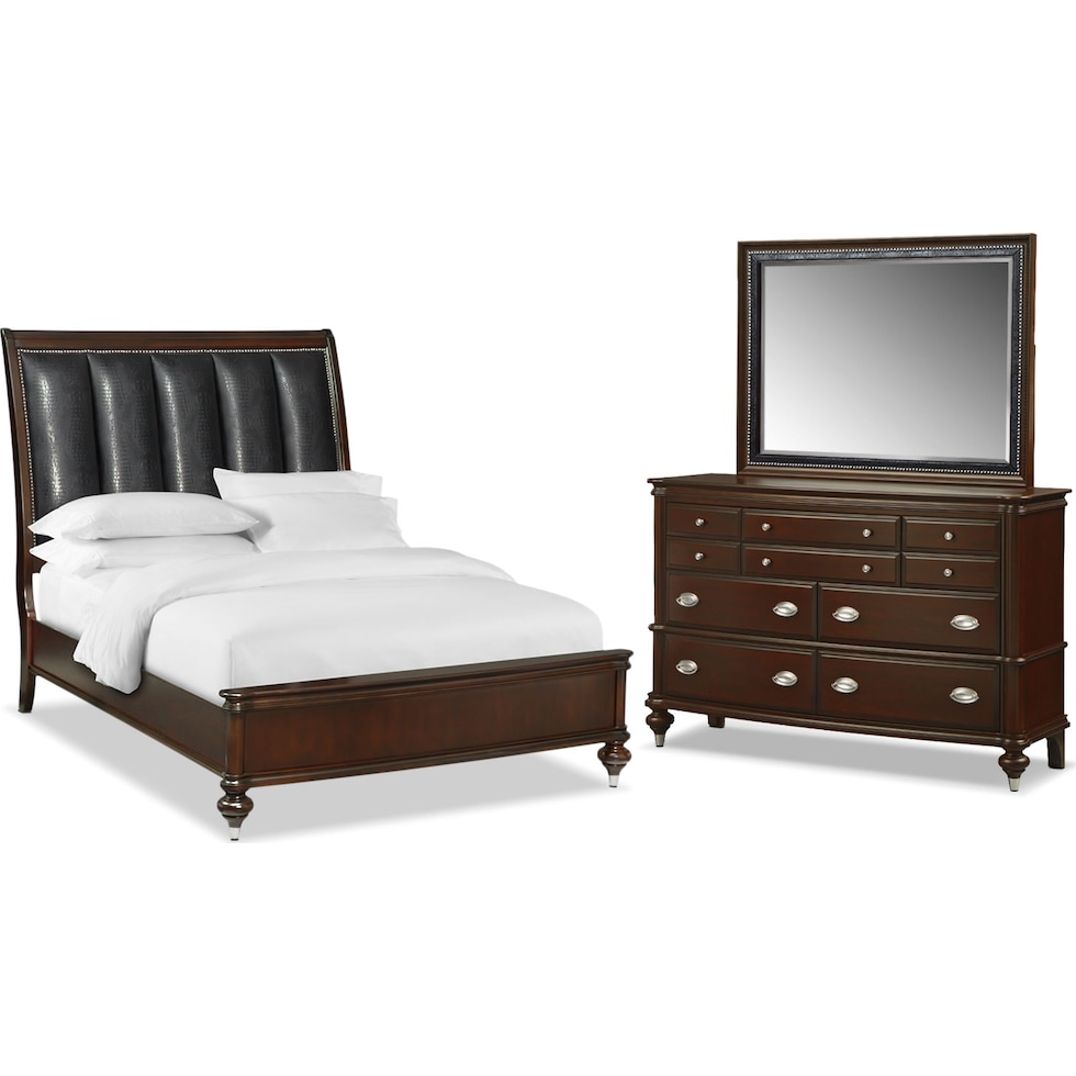 esquire merlot dark brown  pc king bedroom   