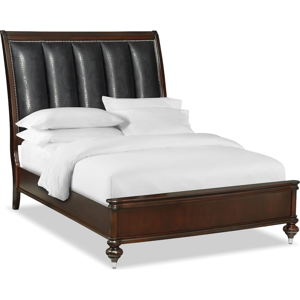 esquire merlot dark brown king bed   