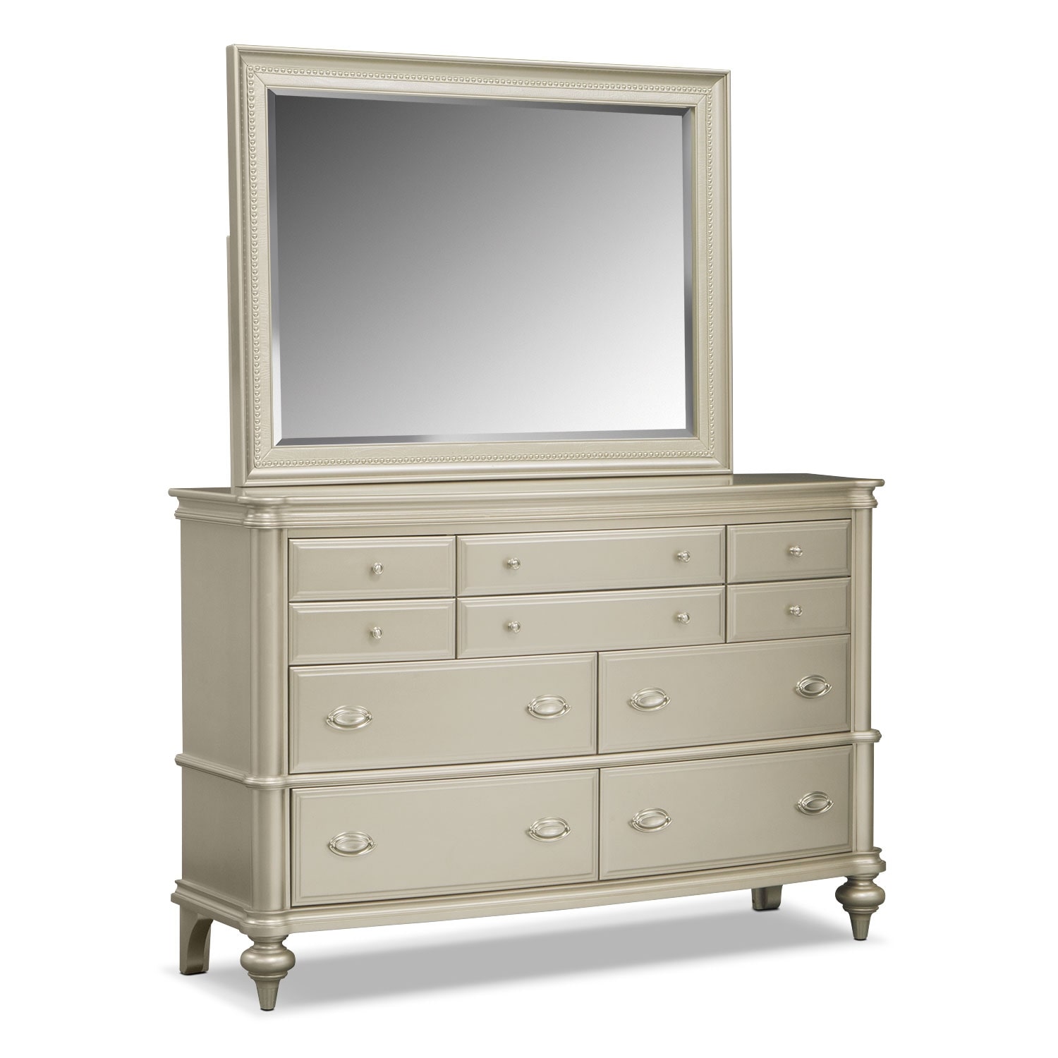 Platinum dresser with mirror sales