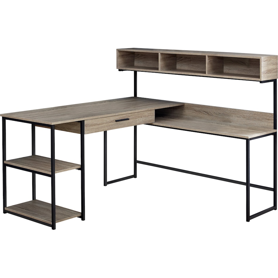 estella dark taupe black desk   