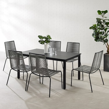Estero 7-Piece Outdoor Dining Set with 6 Chairs and Dining Table