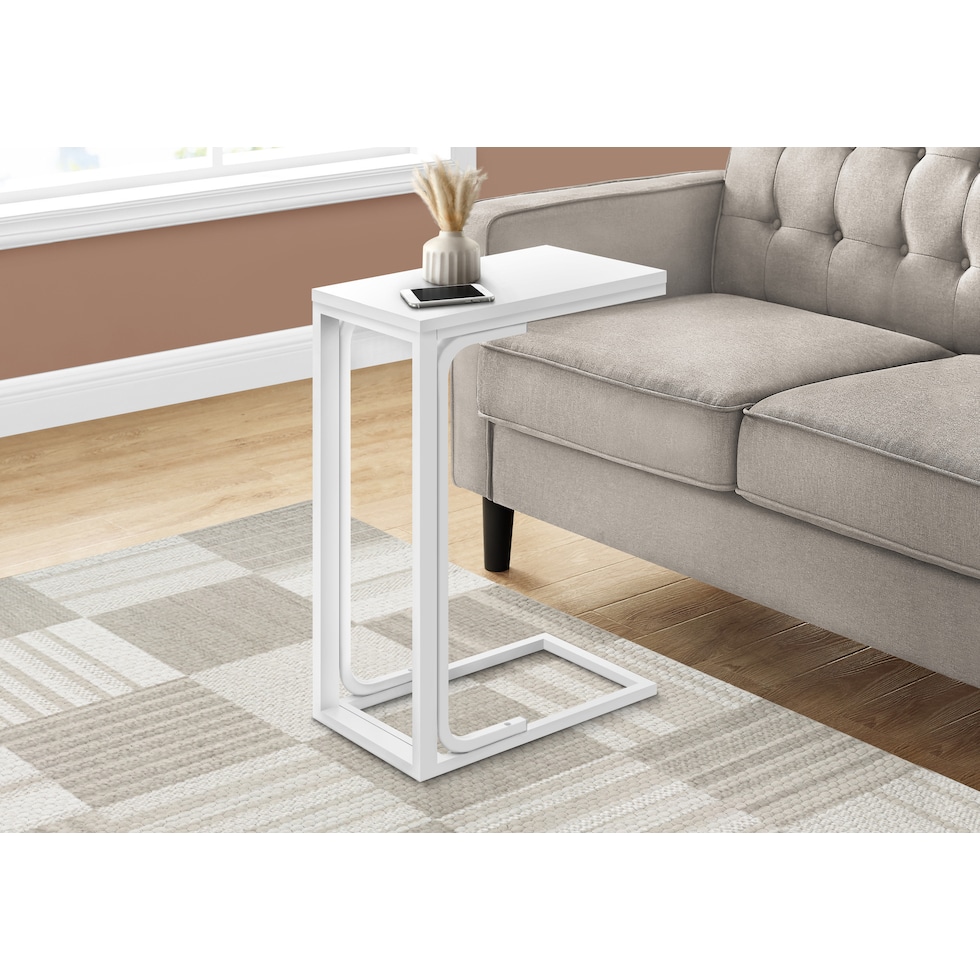 esther white end table   