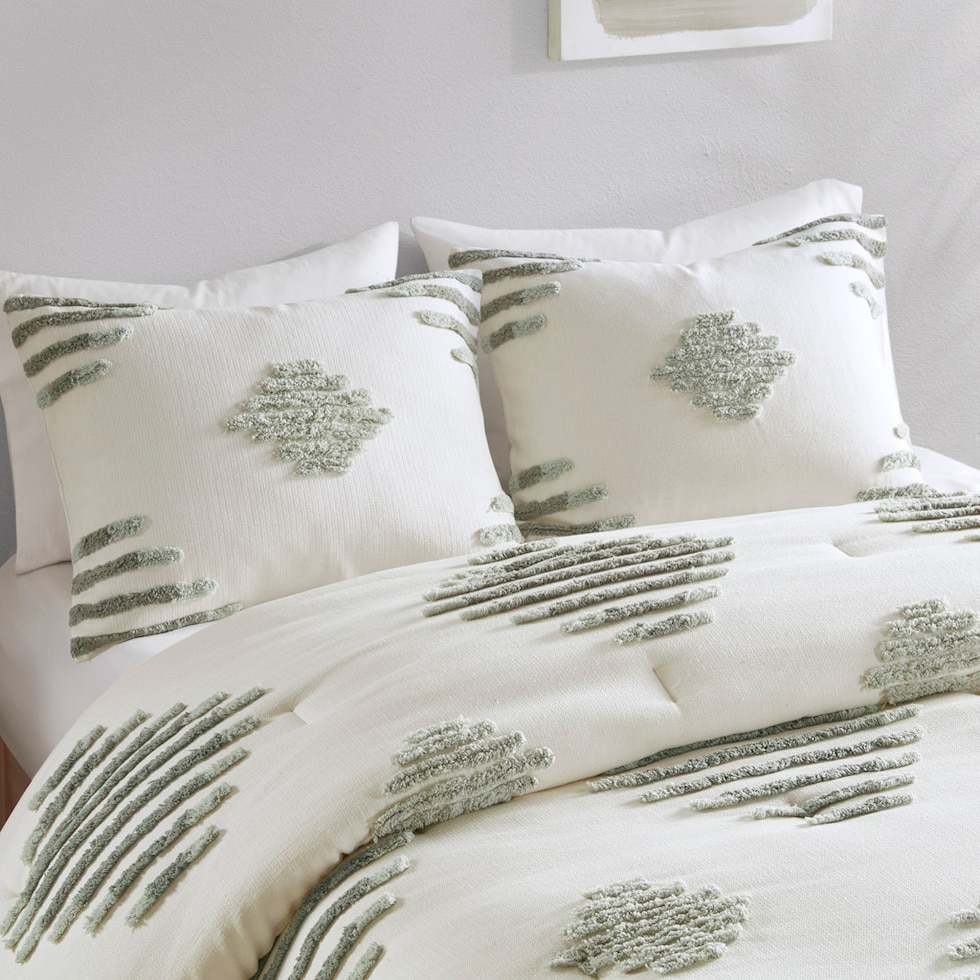 estrella green full queen bedding set   