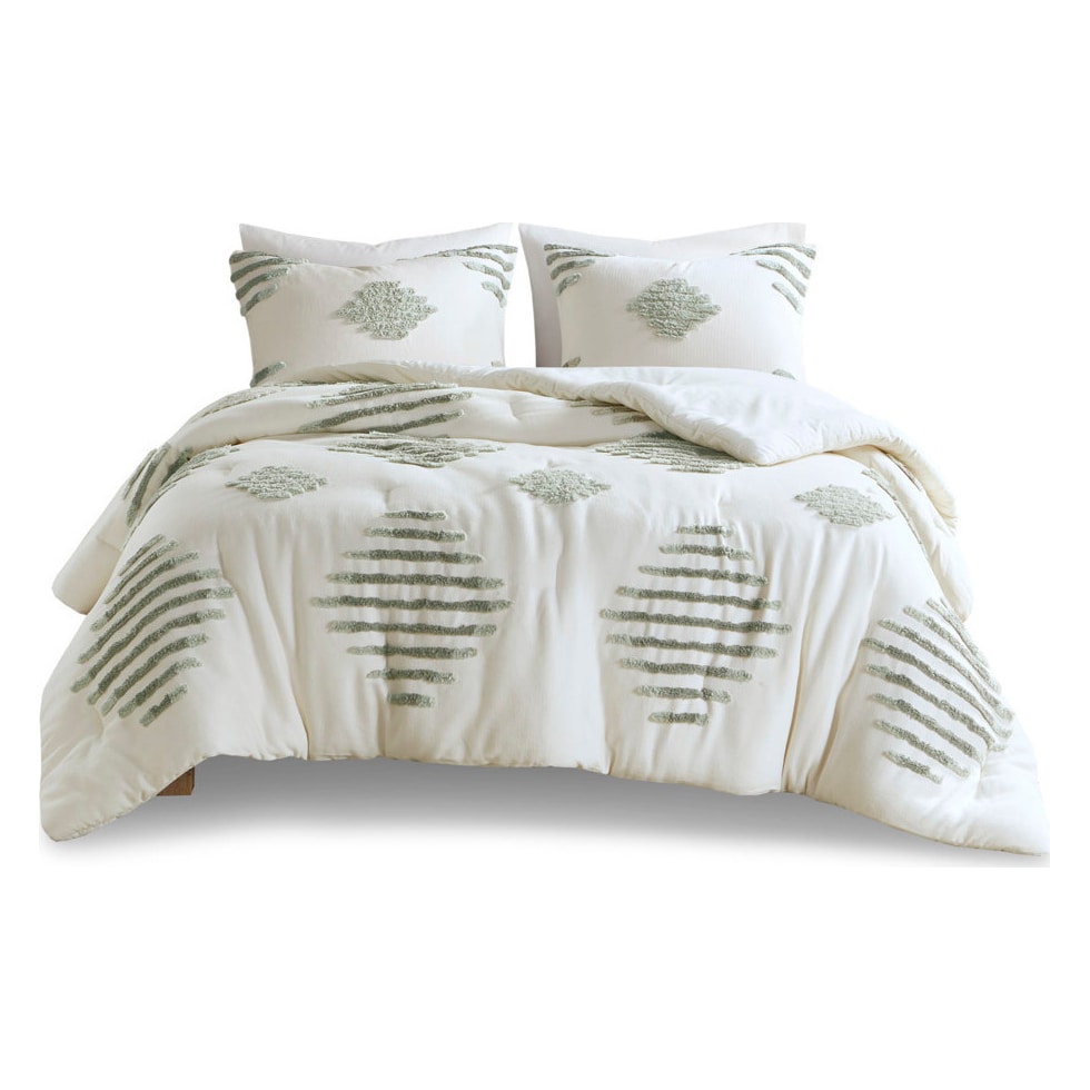 estrella green full queen bedding set   
