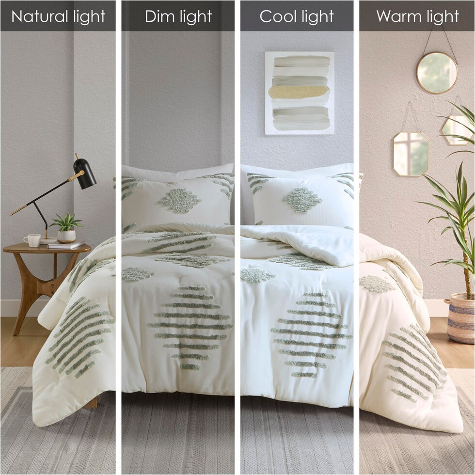 estrella green full queen bedding set   