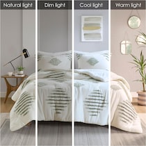 estrella green king california king bedding set   