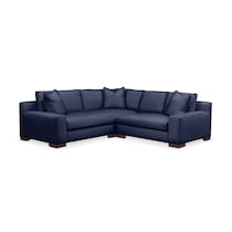 ethan blue  pc sectional with right facing loveseat   