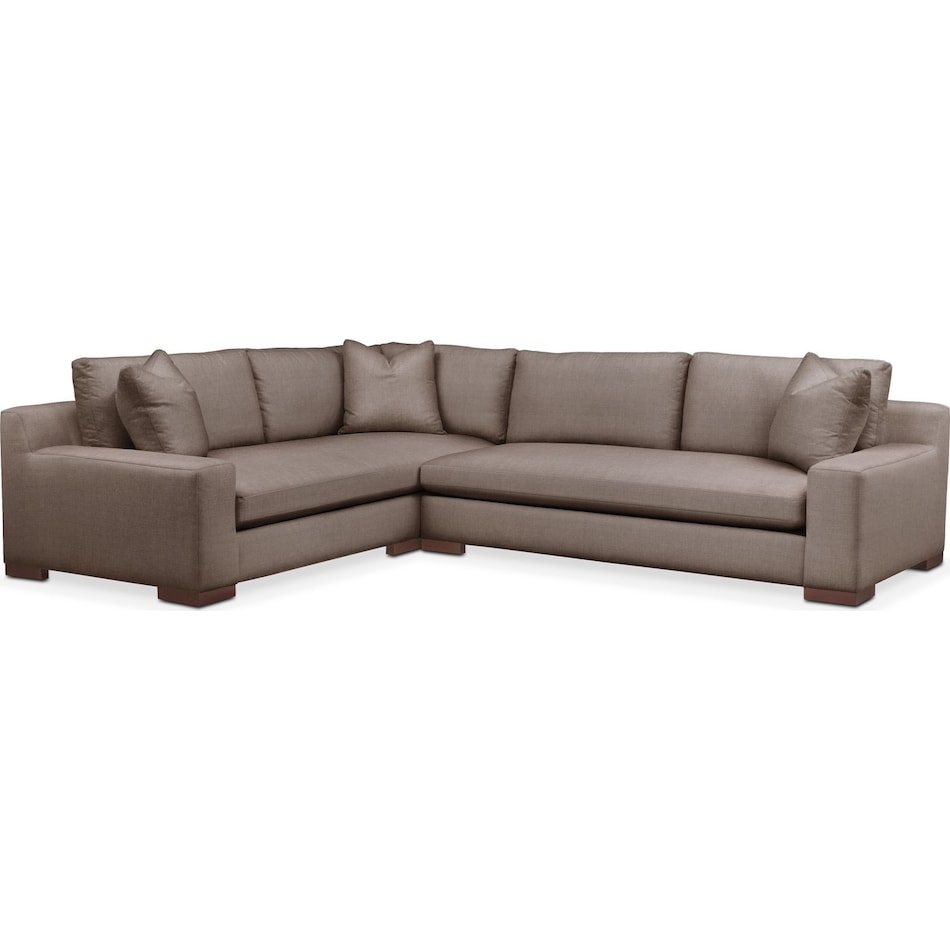 ethan dark brown  pc sectional with right facing sofa   