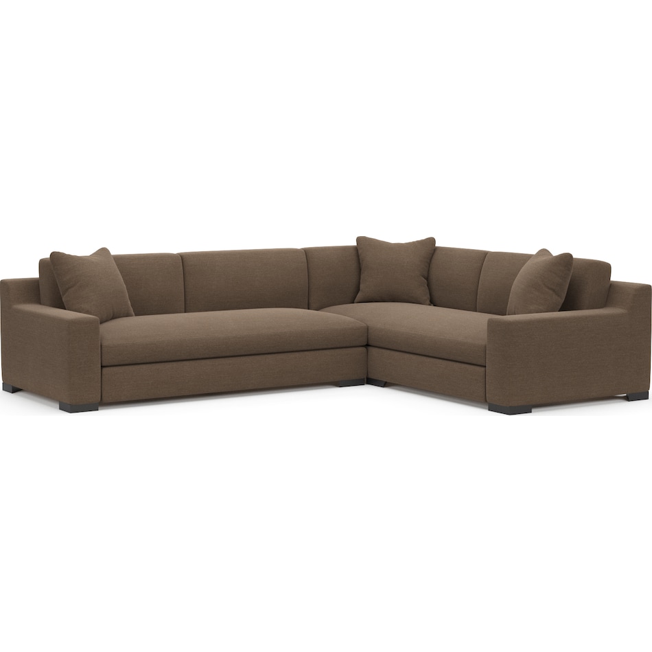 ethan dark brown  pc sectional   