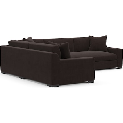 Ethan Foam Comfort 2-Piece Sectional with Right-Facing Sofa - Merrimac Dark Brown