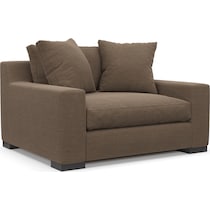 ethan dark brown chair and a half   