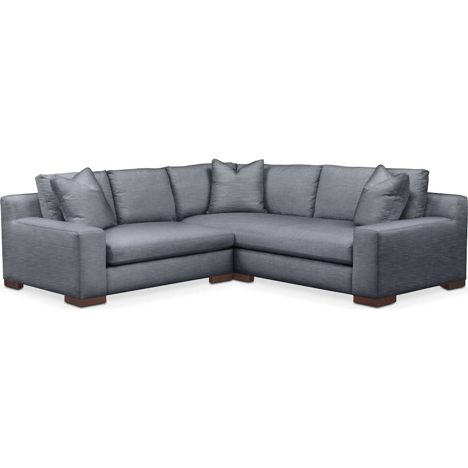 ethan dudley indigo  pc sectional with left facing loveseat   
