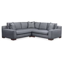 ethan dudley indigo  pc sectional with right facing loveseat   