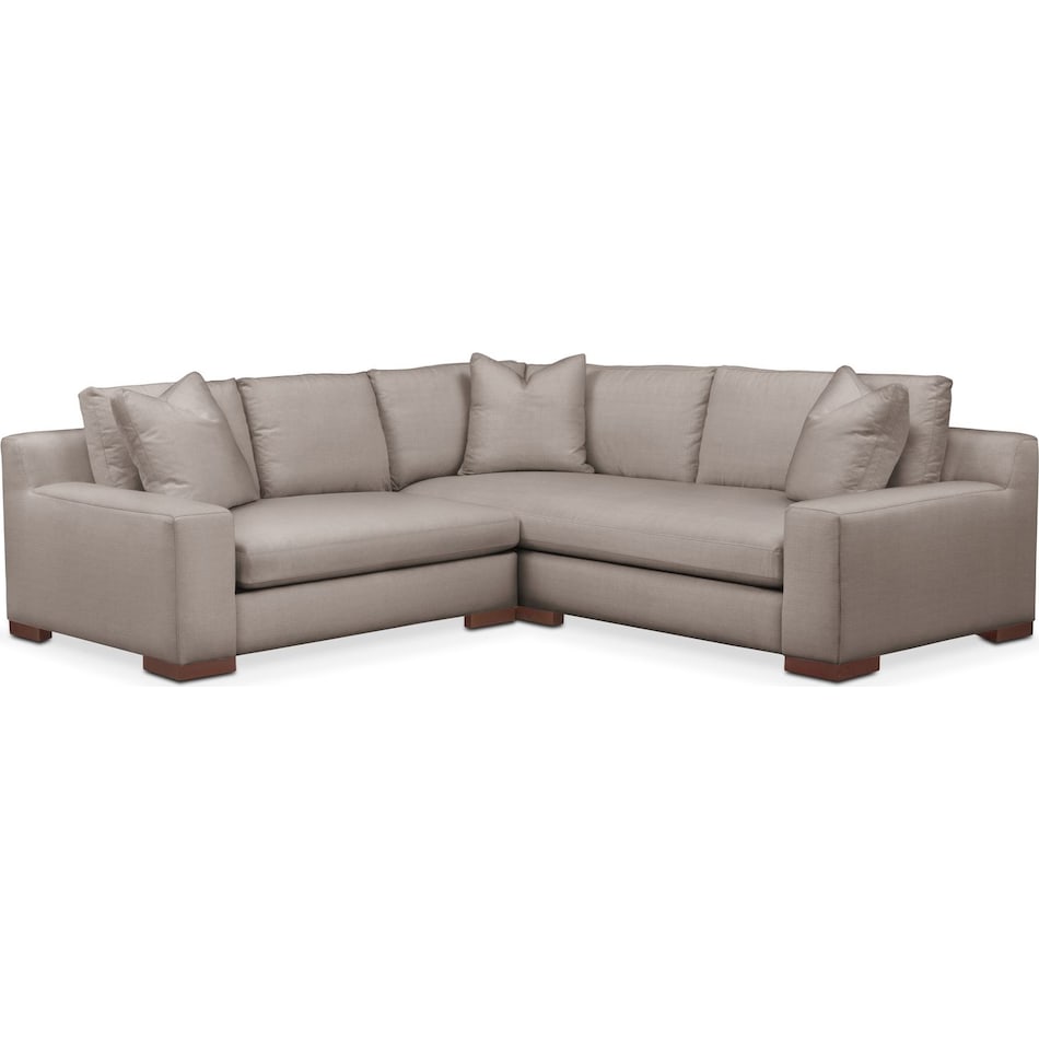 ethan gray  pc sectional with left facing loveseat   