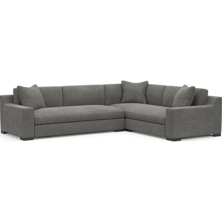 Ethan Foam Comfort 2-Piece Large Sectional with Left-Facing Sofa - Living Large Charcoal