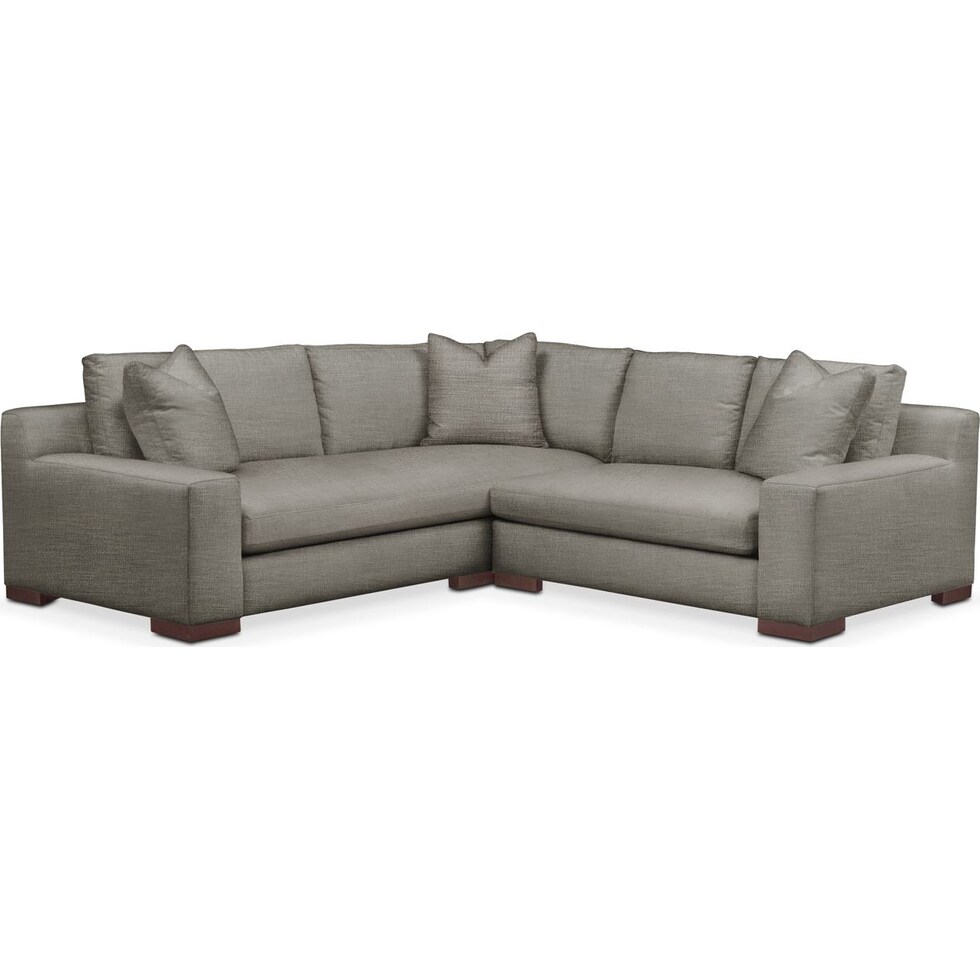 ethan gray  pc sectional with right facing loveseat   