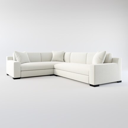 Ethan Foam Comfort 2-Piece Sectional with Right-Facing Sofa - Oslo Snow