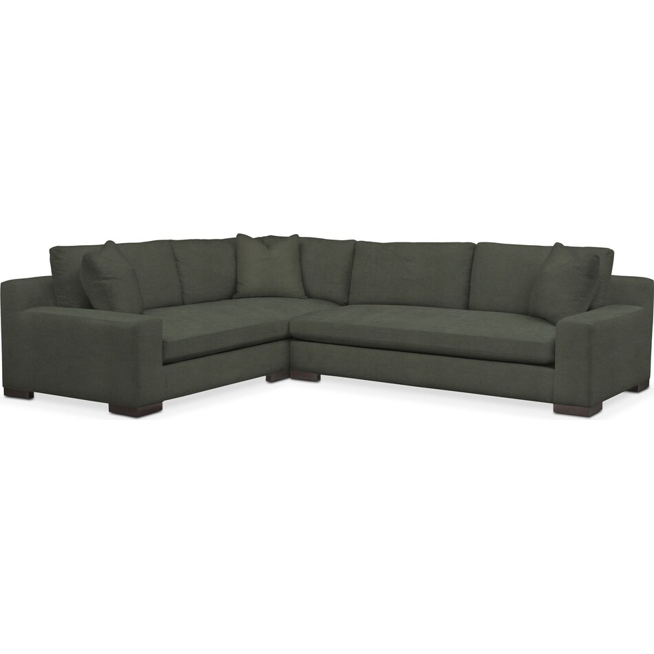 ethan green  pc sectional with right facing sofa   