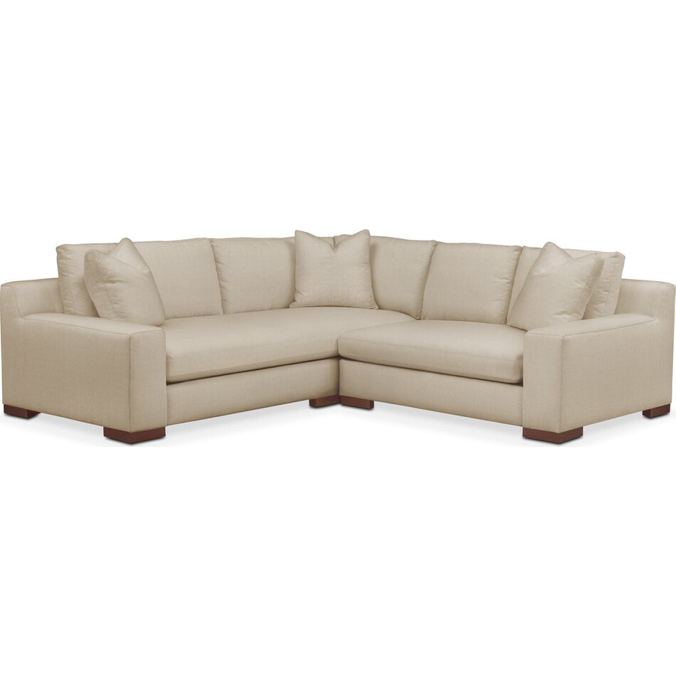 ethan light brown  pc sectional with right facing loveseat   