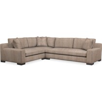 ethan light brown  pc sectional with right facing sofa   