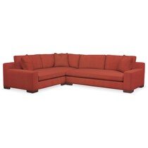 ethan orange  pc sectional with right facing sofa   