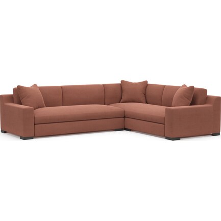 Ethan Foam Comfort 2-Piece Sectional with Left-Facing Sofa - Bella Rosewood